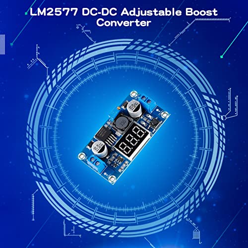 EC Buying LM2577 DC-DC Boost Module, Digital Display Board Adjustable with LED Display Digital Voltmeter Boost Converter, Digital Display Board Circuit Board Input 4-35V Output Current 3A (2PCS) - Image 4
