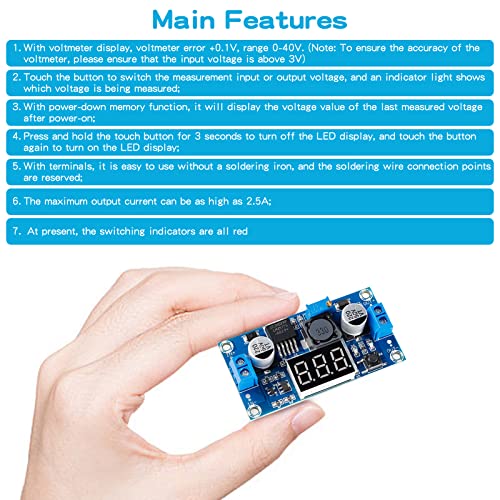 EC Buying LM2577 DC-DC Boost Module, Digital Display Board Adjustable with LED Display Digital Voltmeter Boost Converter, Digital Display Board Circuit Board Input 4-35V Output Current 3A (2PCS) - Image 5