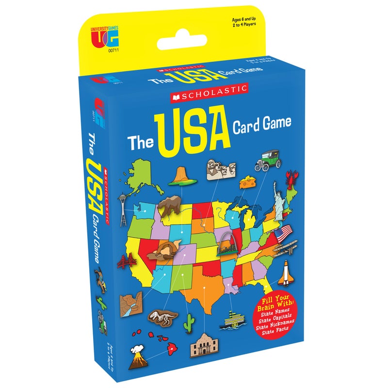 University Games, Scholastic USA Travel Card Game, Learn State Capitals and Historic Facts, Great Geography Challenge Card Game for Kids Ages 6 and Up - Image 1