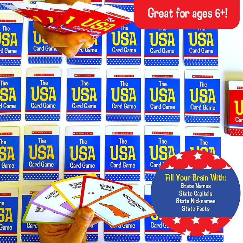 University Games, Scholastic USA Travel Card Game, Learn State Capitals and Historic Facts, Great Geography Challenge Card Game for Kids Ages 6 and Up - Image 2
