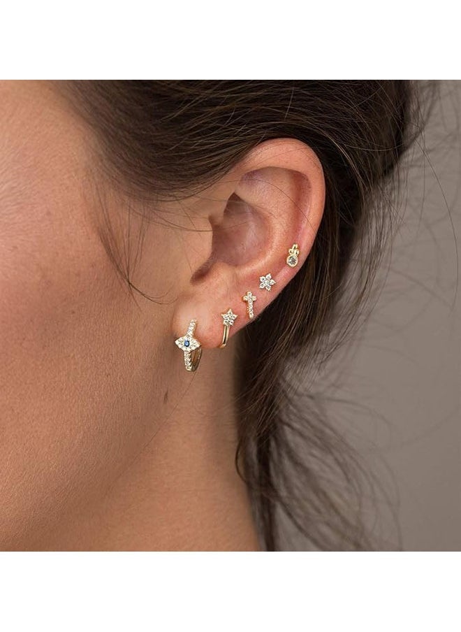 Mevecco - Women Huggie Earrings Gold Hoop Sleeper 14K Gold Filled Small Simple Handmade Hypoallergenic Everyday Jewelry - Image 1