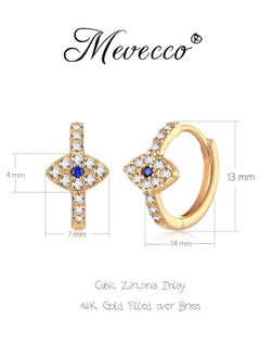 Mevecco Women Huggie Earrings Gold Hoop Sleeper 14K Gold Filled Small Simple Handmade Hypoallergenic Everyday Jewelry  - Image 3