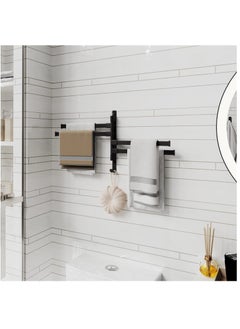 Excefore Swivel Towel Rack,Wall Mounted Black Towel Bar with 4-Arm Towel Hanger,Rustproof Towel Racks for Bathroom 180° Rotation,13 Inch Bathroom Towel Holder, Bathroom Accessories  - Image 2