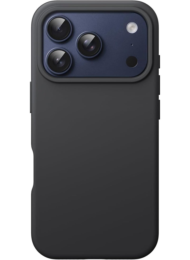 Shockproof silicone back cover compatible with iPhone 17 Pro Max, black