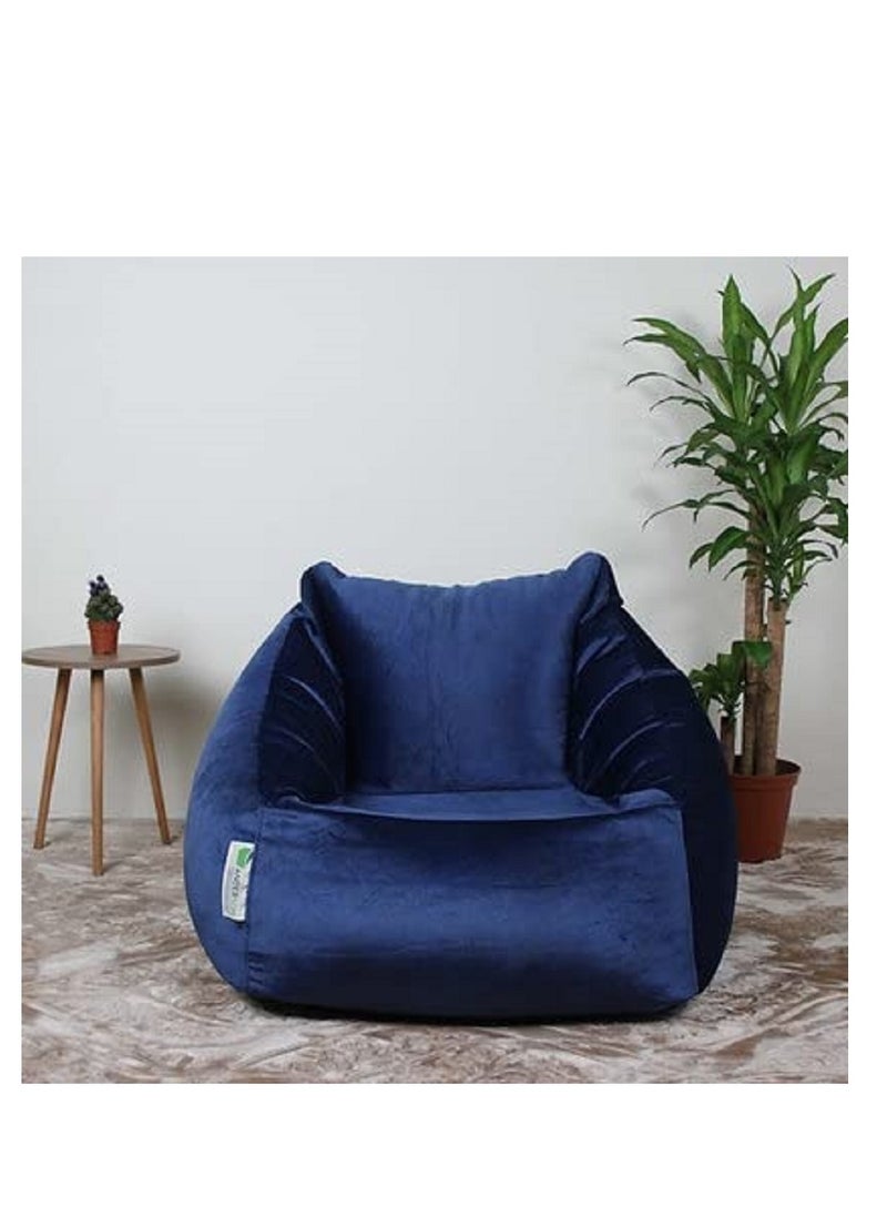 ANDERSON - ANDERSON Ultra Soft Luxury Velvet Bean Bag Chair Filling with Beans Highly Comfortable Suitable For Kids And Adults Dark Blue Colour - Image 1