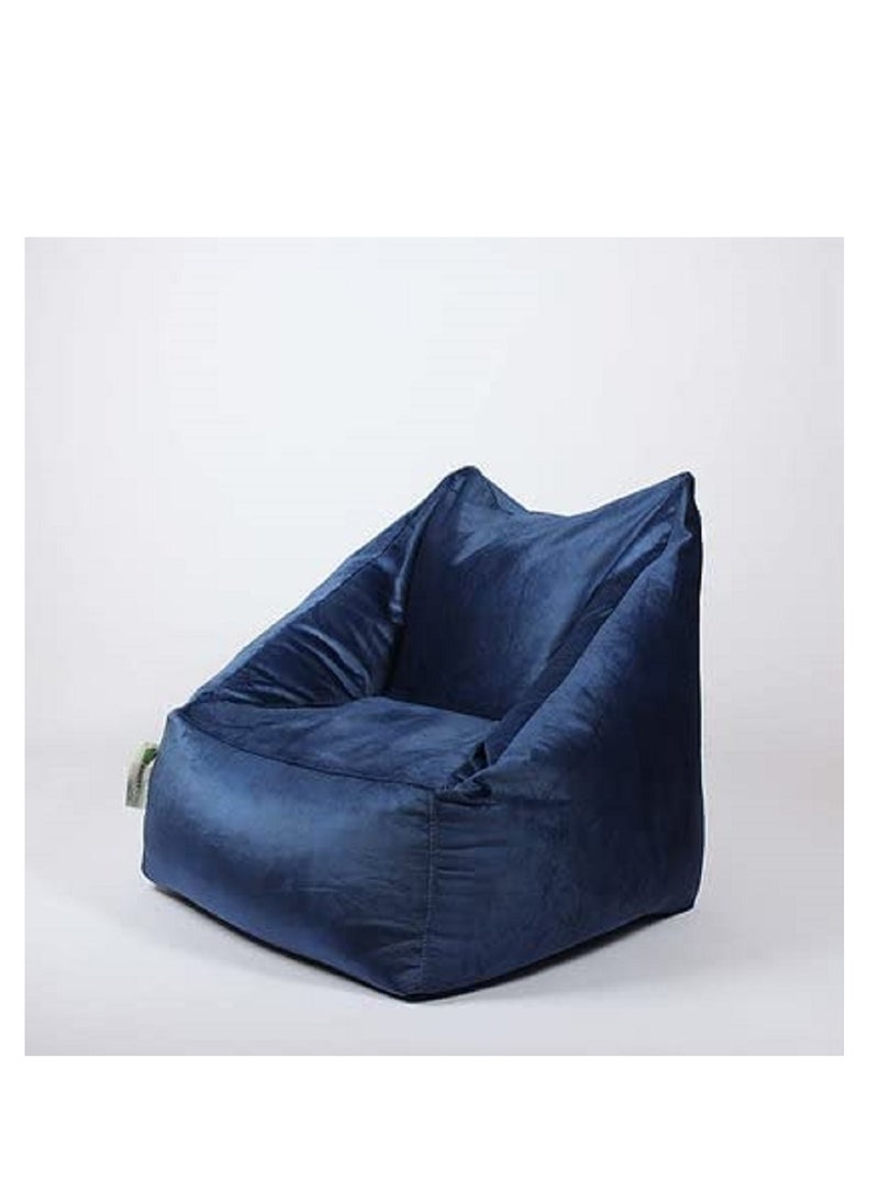 ANDERSON - ANDERSON Ultra Soft Luxury Velvet Bean Bag Chair Filling with Beans Highly Comfortable Suitable For Kids And Adults Dark Blue Colour - Image 1