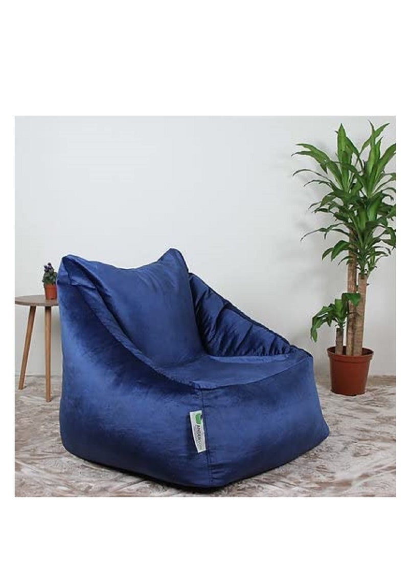 ANDERSON - ANDERSON Ultra Soft Luxury Velvet Bean Bag Chair Filling with Beans Highly Comfortable Suitable For Kids And Adults Dark Blue Colour - Image 1
