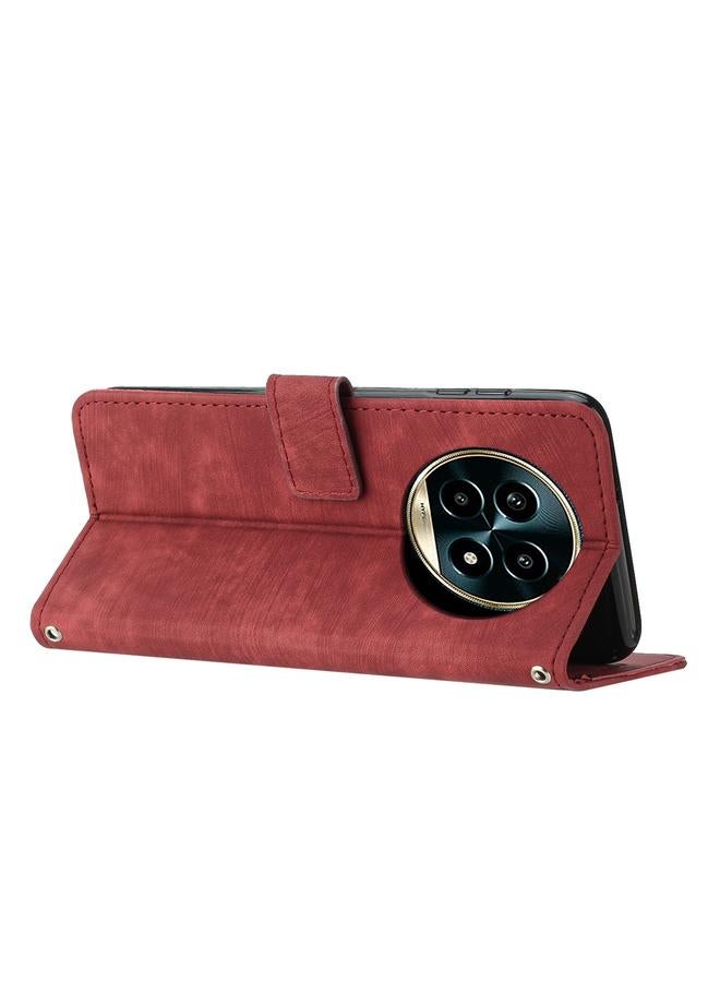 S-TOP Case For Realme 13 Pro+ 5G Global Skin Feel Stripe Pattern Leather Phone Case - Image 3