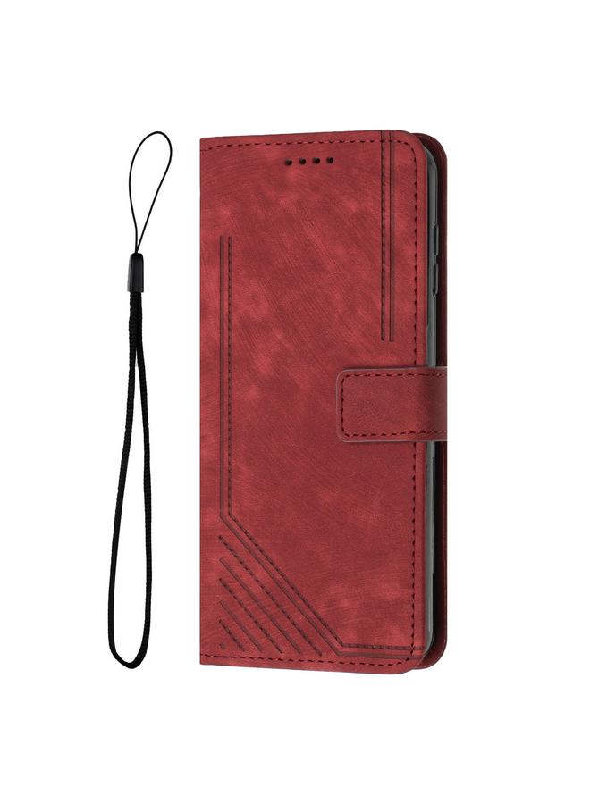 S-TOP Case For Realme 13 Pro+ 5G Global Skin Feel Stripe Pattern Leather Phone Case - Image 2