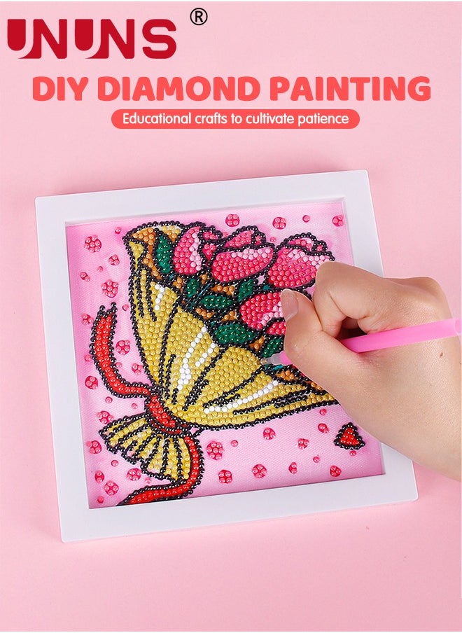 UNUNS Diamond Painting Kit For Kids,With Wooden Frame Art And Crafts For Kids Ages 6-8 -10-12,Easy to DIY Diamond Art For Kids And Adult Beginners Home Wall Decoration  - Image 2