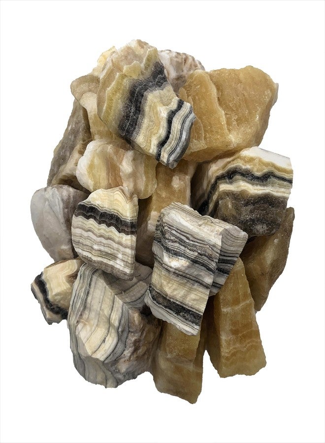 Digging Dolls: 1 lb of Natural Zebra Calcite Stones from Mexico - Raw Rocks Perfect for Arts and Crafts! - Image 1
