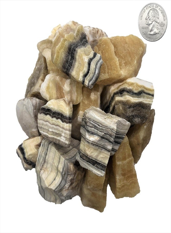 Digging Dolls: 1 lb of Natural Zebra Calcite Stones from Mexico - Raw Rocks Perfect for Arts and Crafts! - Image 2