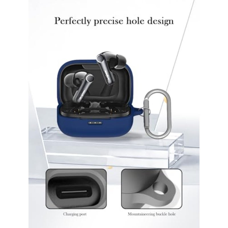 Case for EarFun Air Pro 4 Wireless Earbuds, Soft Protective, Shockproof, Silicone Case Cover with Keychain and Cleaning Kit and Lanyard-Blue - Image 5