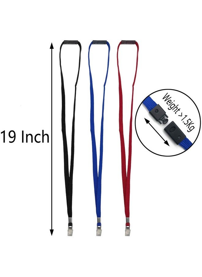 Bird Fiy Lanyards Breakaway Bulk Blue Lanyards Neck Flat Safety Badge Lanyard Bulldog Clip (Blue 50 Pcs)  - Image 2