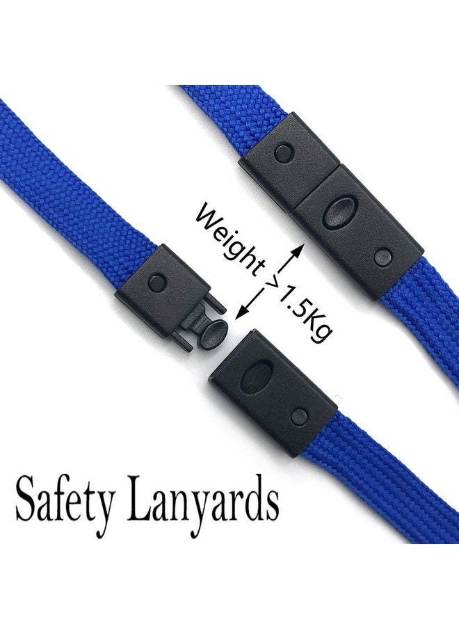 Bird Fiy Lanyards Breakaway Bulk Blue Lanyards Neck Flat Safety Badge Lanyard Bulldog Clip (Blue 50 Pcs)  - Image 3