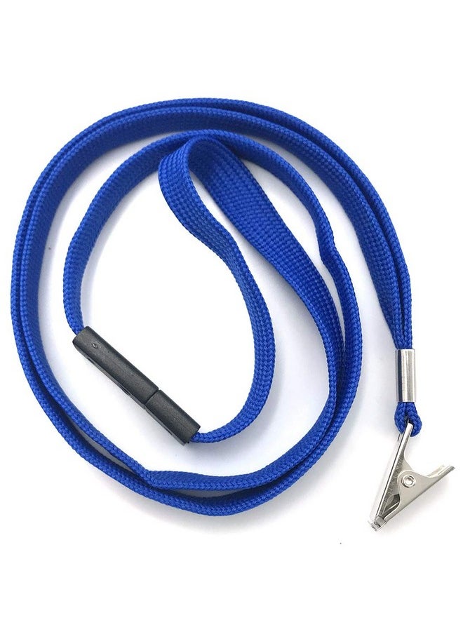 Bird Fiy Lanyards Breakaway Bulk Blue Lanyards Neck Flat Safety Badge Lanyard Bulldog Clip (Blue 50 Pcs)  - Image 4