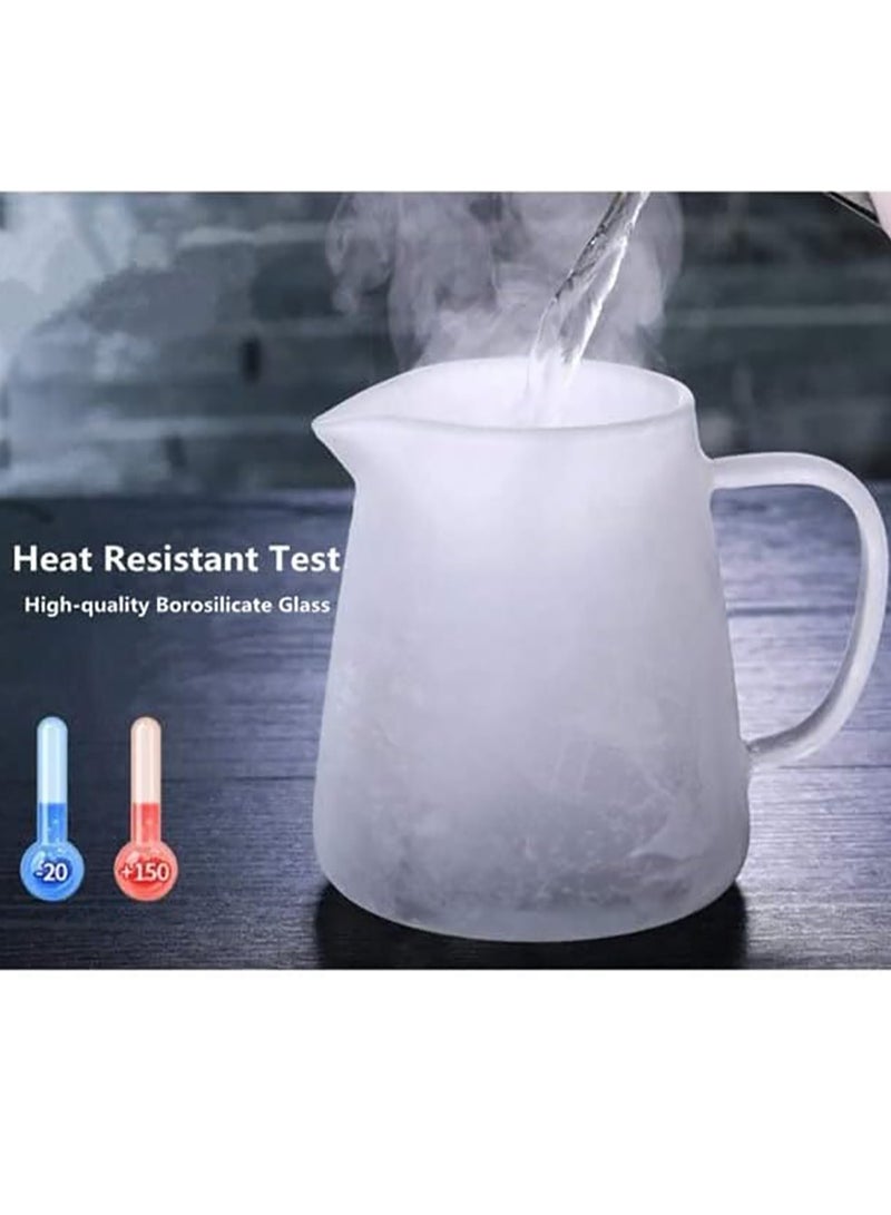 إبريق شاي زجاجي، مصفاة من الفولاذ المقاوم للصدأ، إبريق شاي مقاوم للحرارة، مع مصفاة قابلة للإزالة ومقبض (مربع 750 مل) - Image 2