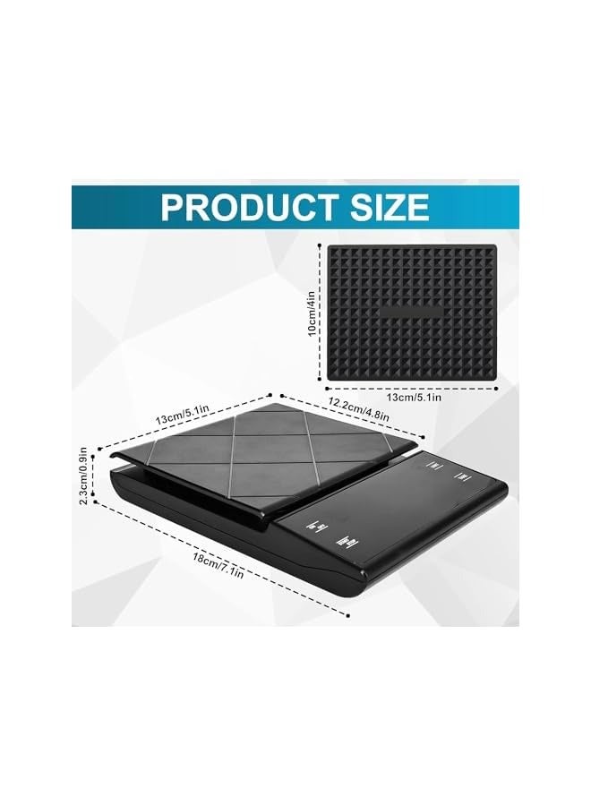 PROMASS Coffee Scale with Timer 3kg/0.1g High Precision Pour Over Drip Espresso Scale with Back-Lit LCD Display (Batteries Included) - Image 4