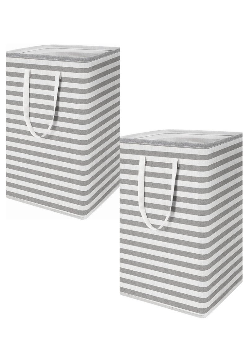 2-pack Laundry Hamper, 75L Collapsible Large Laundry Baskets with Easy Carry Handles, Freestanding Waterproof Clothes Hamper, Storage Basket for Toys Clothes, Laundry Organizer  - Image 1