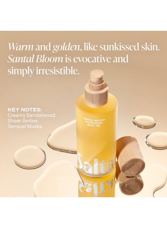 Saltair Saltair Body Oil. Luxurious Santal Bloom After Shower and Bath Oil Moisturizer for Women and Men. Botanical, Non-Greasy, and Well-Absorbing Lotion for Hydrating Dry Skin. 4oz Pump Bottle  - Image 4