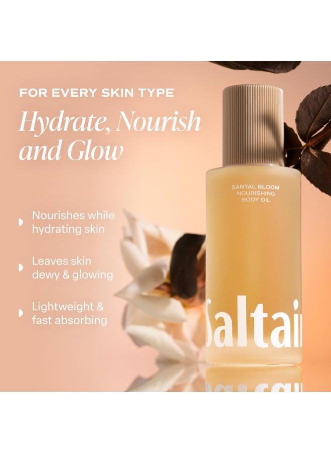 Saltair Saltair Body Oil. Luxurious Santal Bloom After Shower and Bath Oil Moisturizer for Women and Men. Botanical, Non-Greasy, and Well-Absorbing Lotion for Hydrating Dry Skin. 4oz Pump Bottle  - Image 3