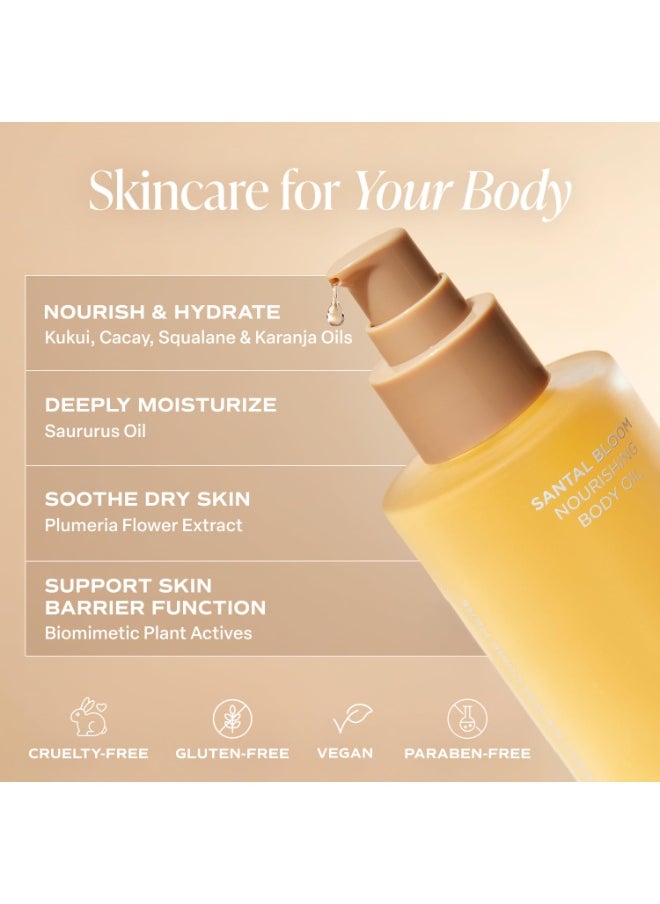 Saltair Saltair Body Oil. Luxurious Santal Bloom After Shower and Bath Oil Moisturizer for Women and Men. Botanical, Non-Greasy, and Well-Absorbing Lotion for Hydrating Dry Skin. 4oz Pump Bottle  - Image 5