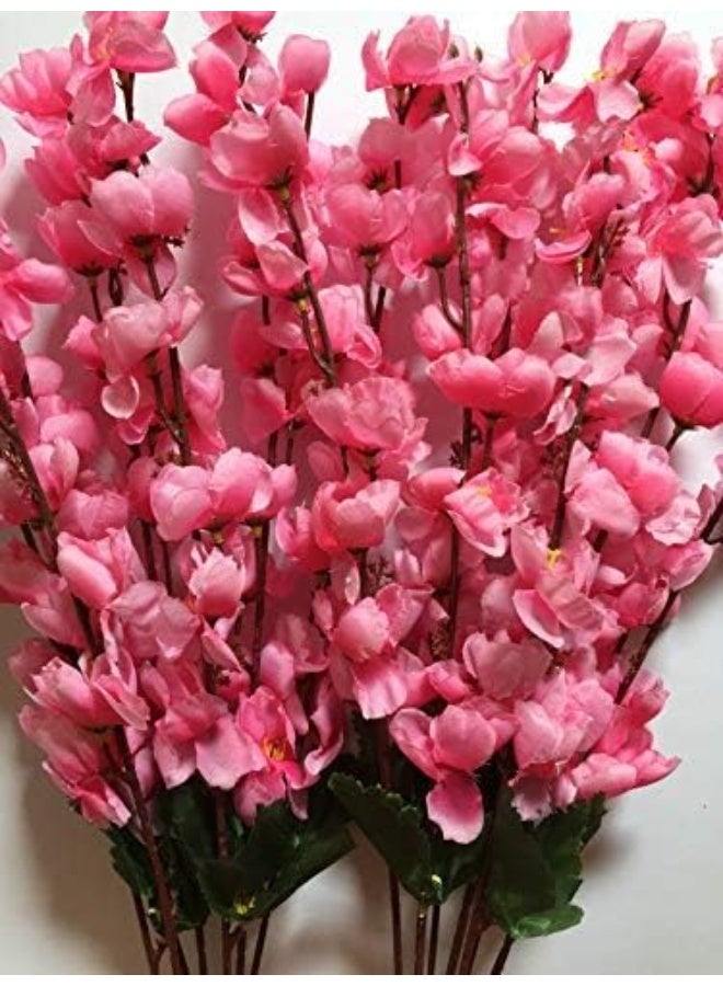 Coolkart Artificial Flowers for Vase Home Decoration Cherry Blossom Flower Bunch, Office Decor | Without vase | Baby Pink Color - Image 5