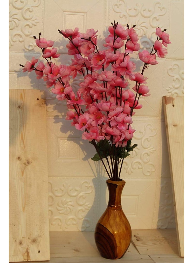 Coolkart Artificial Flowers for Vase Home Decoration Cherry Blossom Flower Bunch, Office Decor | Without vase | Baby Pink Color - Image 3