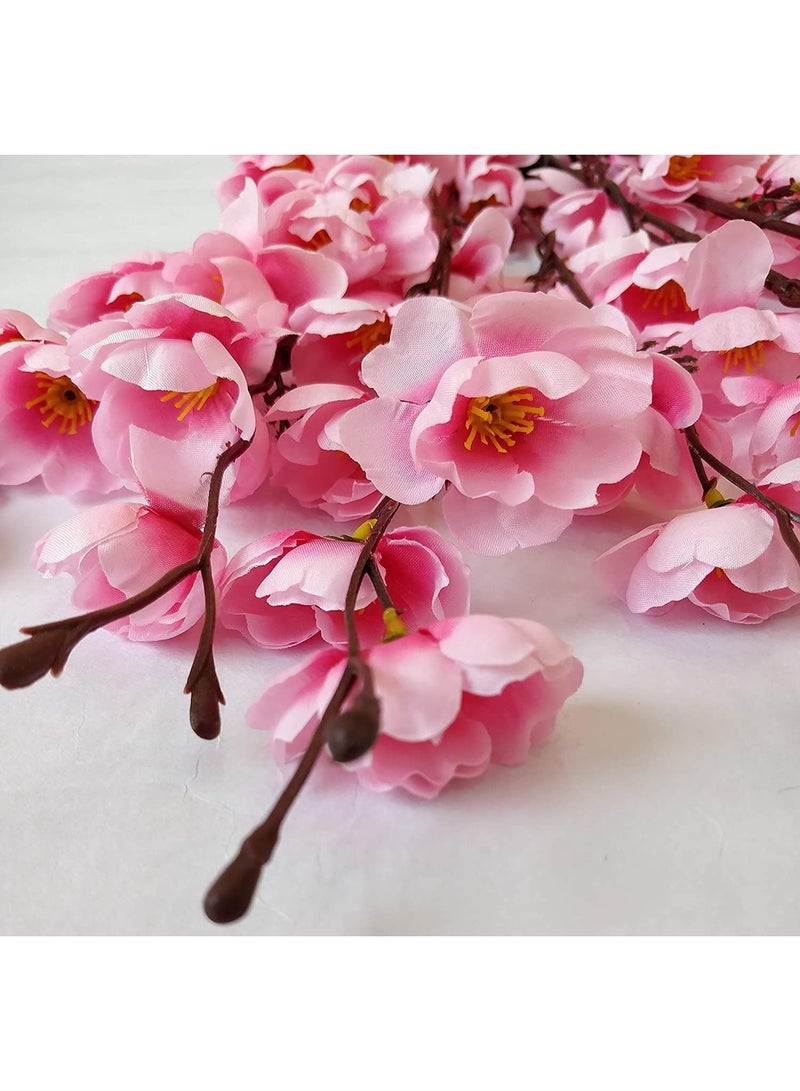 Coolkart Artificial Flowers for Vase Home Decoration Cherry Blossom Flower Bunch, Office Decor | Without vase | Baby Pink Color - Image 4
