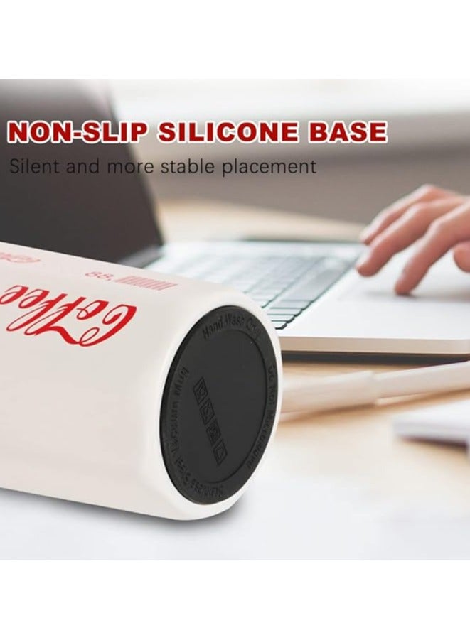 Cdemiy Thermos Coffee, Insulated Mug, Stainless Steel Travel Mug with Lid, Insulated Cup for Cafe Reusable, Leakproof Insulated Bottle for Cold Hot Drinks (White) - Image 5