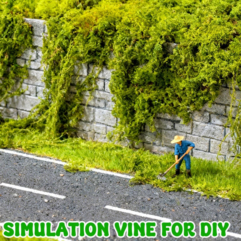 Warmtree Realistic Miniature Vines Simulation Vine Miniature Plants for DIY Mini Model Railway Fairy Garden Architecture Diorama Supplies Scenery Landscape Layout (Light Green) - Image 5