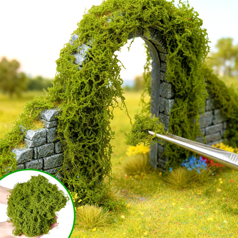 Warmtree Realistic Miniature Vines Simulation Vine Miniature Plants for DIY Mini Model Railway Fairy Garden Architecture Diorama Supplies Scenery Landscape Layout (Light Green) - Image 2