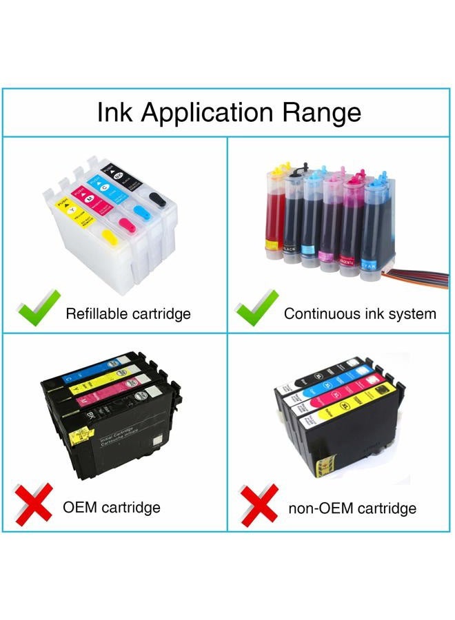 CoYlBod Refill Ink Kit Dye Ink for 220 220XL 200 288 XP-430 XP-420 XP-330 XP-310 XP-400 Workforce WF-3640 WF-2760 WF-3620 WF-3520,use for Refillable Cartridges or CISS - Image 3