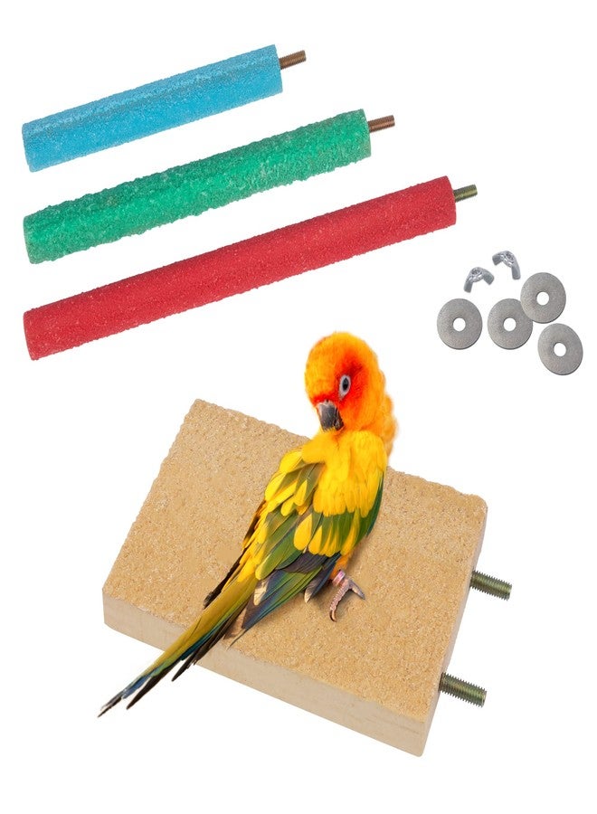 GAGILAND Bird Perches for Conure Stand Natural Wood Platform Bird Nail Trimming Perch Paw Grinding Stick for Parakeet Cockatiels Parrot Perch Bird Cage Accessories - Image 1