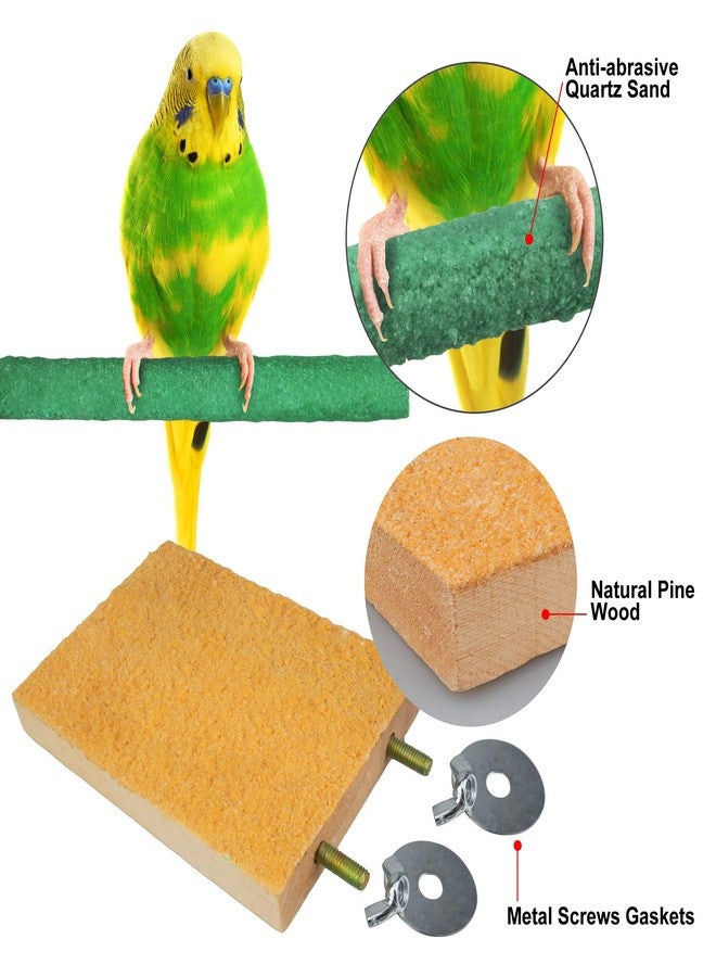 GAGILAND Bird Perches for Conure Stand Natural Wood Platform Bird Nail Trimming Perch Paw Grinding Stick for Parakeet Cockatiels Parrot Perch Bird Cage Accessories - Image 4