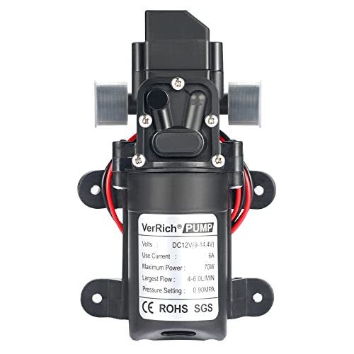 VerRich 12V Water Pumps, 1/2" Diaphragm Pump 20MM Connector Self Priming High Pressure Pump for Motorhome,Caravan,Boat Garden - Image 1