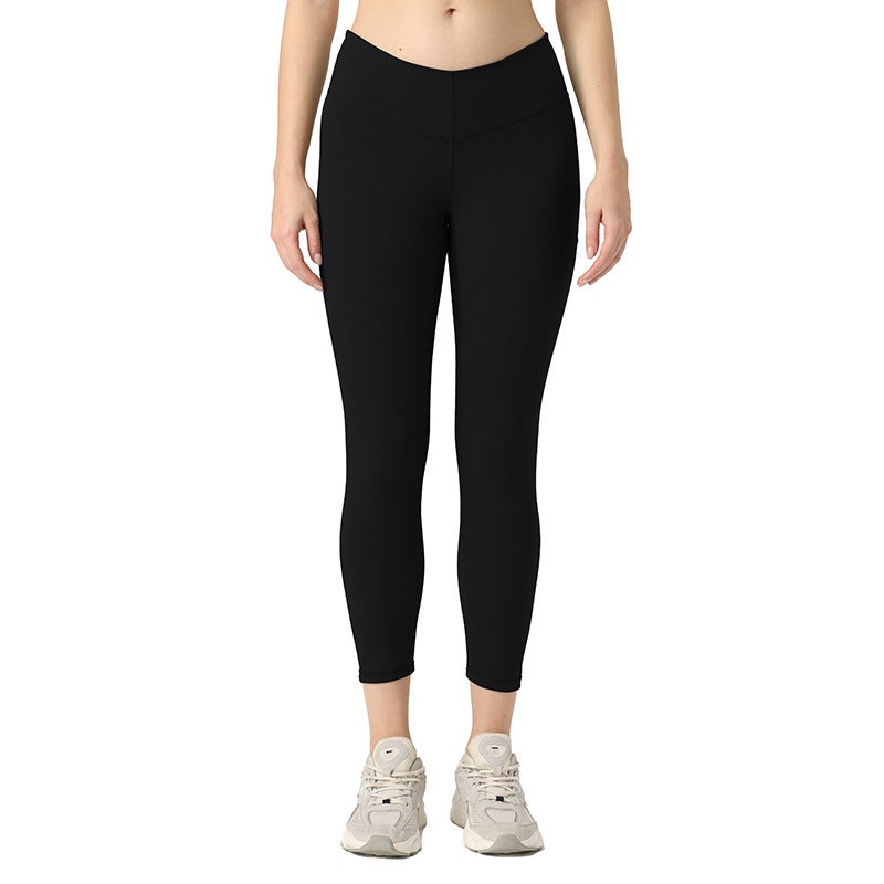 Brushed Fabric, Butt-Lifting, Quick-Drying, Stretchy V-Shaped Waist, Can Be Worn Outside, Sports Yoga Peach Butt T-Line Tight Pants That Make Legs Look Longer - Image 1