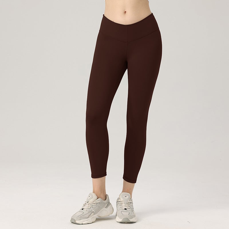 Brushed Fabric, Butt-Lifting, Quick-Drying, Stretchy V-Shaped Waist, Can Be Worn Outside, Sports Yoga Peach Butt T-Line Tight Pants That Make Legs Look Longer - Image 4