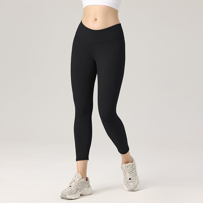 Brushed Fabric, Butt-Lifting, Quick-Drying, Stretchy V-Shaped Waist, Can Be Worn Outside, Sports Yoga Peach Butt T-Line Tight Pants That Make Legs Look Longer - Image 3