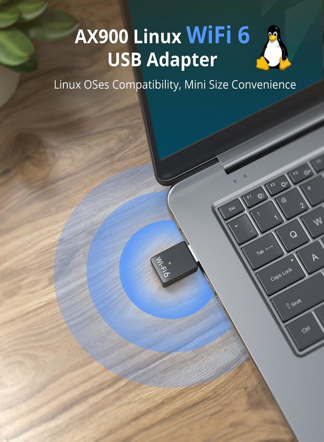 BrosTrend Mini AX900 USB Wi-Fi 6 Linux WiFi Adapter for Ubuntu, Debian, Mint, Zorin, Raspberry Pi OS, Kubuntu, PureOS, Mate, Windows 11/10 etc., Wireless USB WiFi Dongle Dual Band 5GHz + 2.4GHz, OFDMA - Image 2