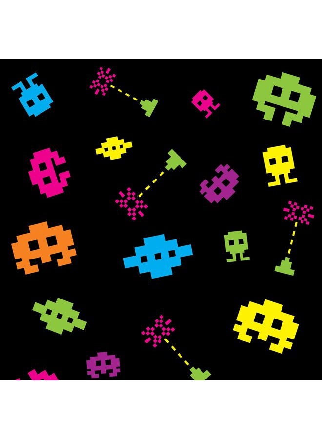 Beistle Plastic Rectangle 80's Table Cover for 1980's Theme Video Game Party Supplies, 54"x108", Black, Yellow, Blue, Orange, Purple - Image 4