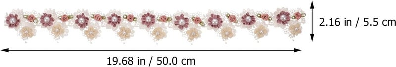 Embroidery Lace Trim and Organza Floral Ribbon for DIY Sewing Crafts, 5.5cm Wide 50cm Length, Ethnic Clothing Accessories for Handmade Dress Decoration - Image 2