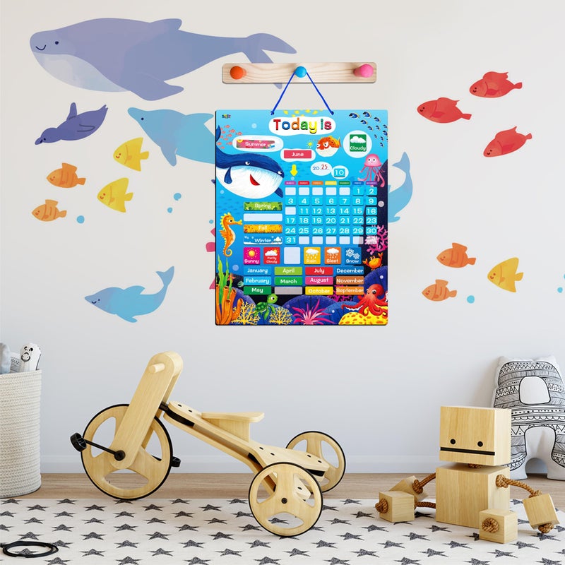 SpriteGru Magnetic Learning Calendar Portable Educational Learning Tool for Preschool or Toddler Age (The Ocean Version) - Image 3