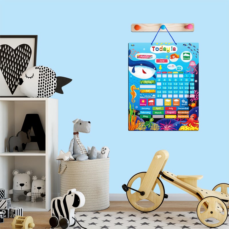 SpriteGru Magnetic Learning Calendar Portable Educational Learning Tool for Preschool or Toddler Age (The Ocean Version) - Image 5
