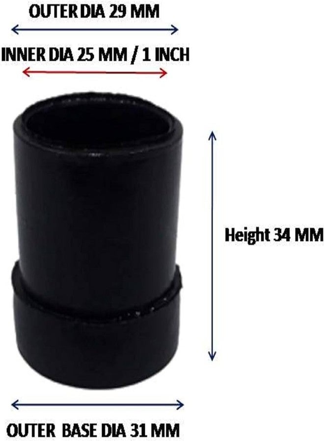ZUBSHA Chair/Table Leg Cap - Round| 25 mm(1 inch) Diameter | Black Rubbed | Floor Protector & Furniture Cover | -25mm x 25mm (4PCS) - Image 2