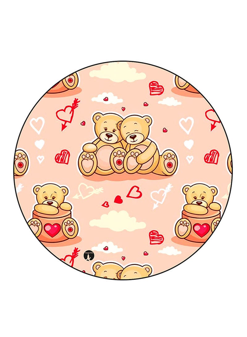 RKN Bears Printed Large Round Pin Badge Multicolour - Image 1