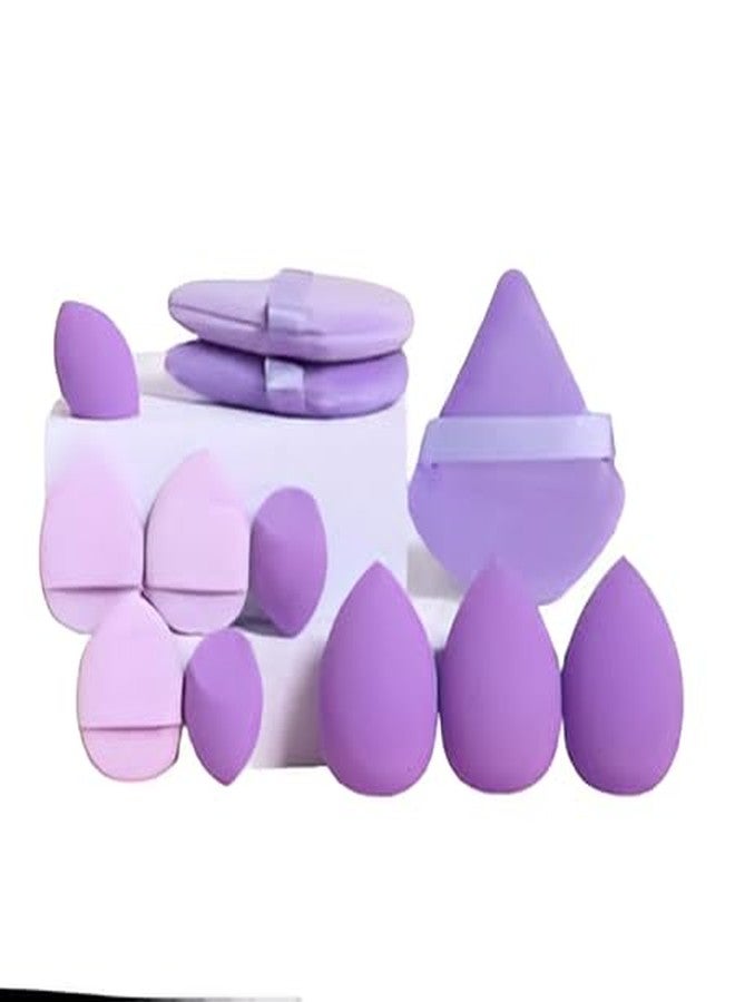 Gege bear Multi-Shape Makeup Sponge Set | 20 Piece Beauty Puff Collection with Headband and Clean Sponge | Pink, Purple, Beige & Bright Sets | Face Blender Kit for Cream, Liquid & Powder | Aesthetic and Functional Makeup Tool (Lavender, 20Pcs) - Image 4