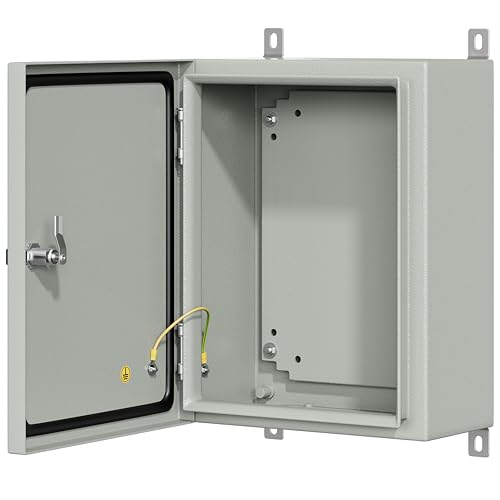KWONONG Metal Enclosure, IP65 Waterproof Electrical Box for Indoor and Outdoor Projects, Includes Mounting Plate and Wall Bracket 450×350×200mm (18"×14"×8") - Image 1