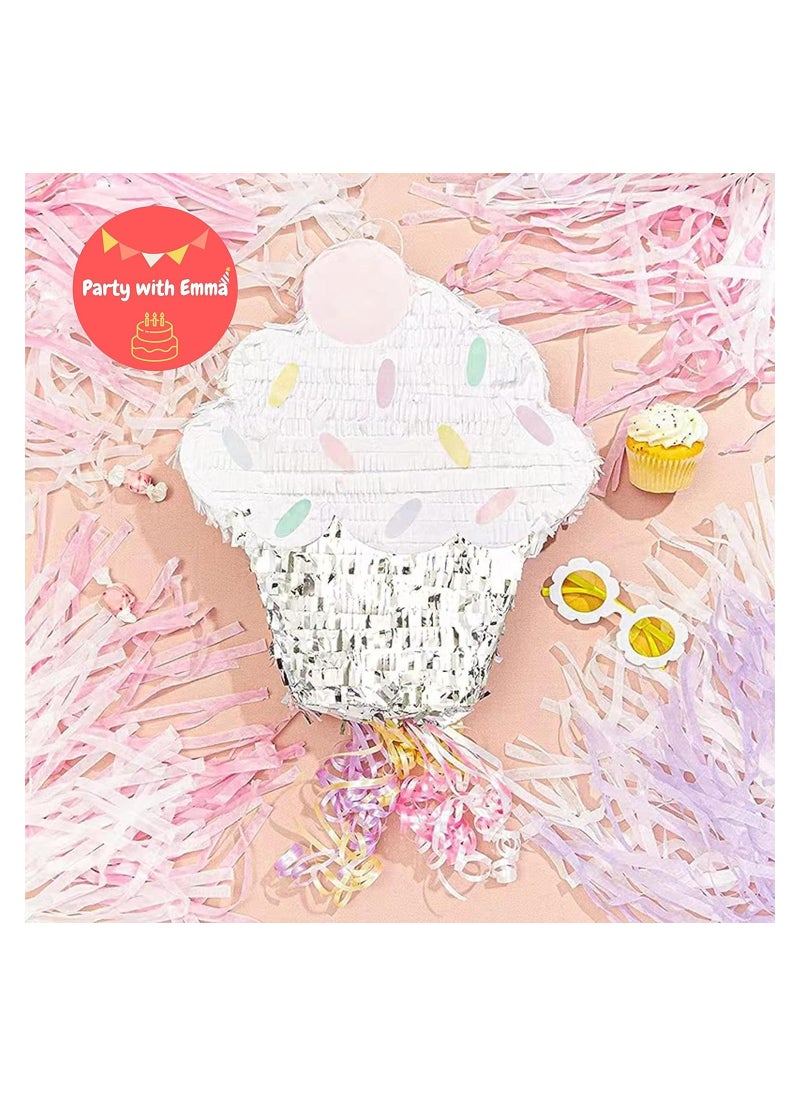 Party with Emma - ink Ice Cream Pinata for Kids Birthday Party Decoration Party Favors Birthday Party Decorations Centerpieces Anniversaries Milestones (Ice Cream) - Image 1