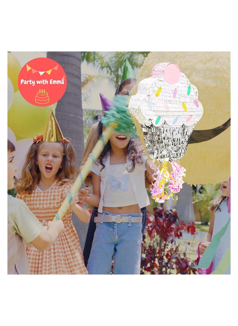 Party with Emma - ink Ice Cream Pinata for Kids Birthday Party Decoration Party Favors Birthday Party Decorations Centerpieces Anniversaries Milestones (Ice Cream) - Image 1